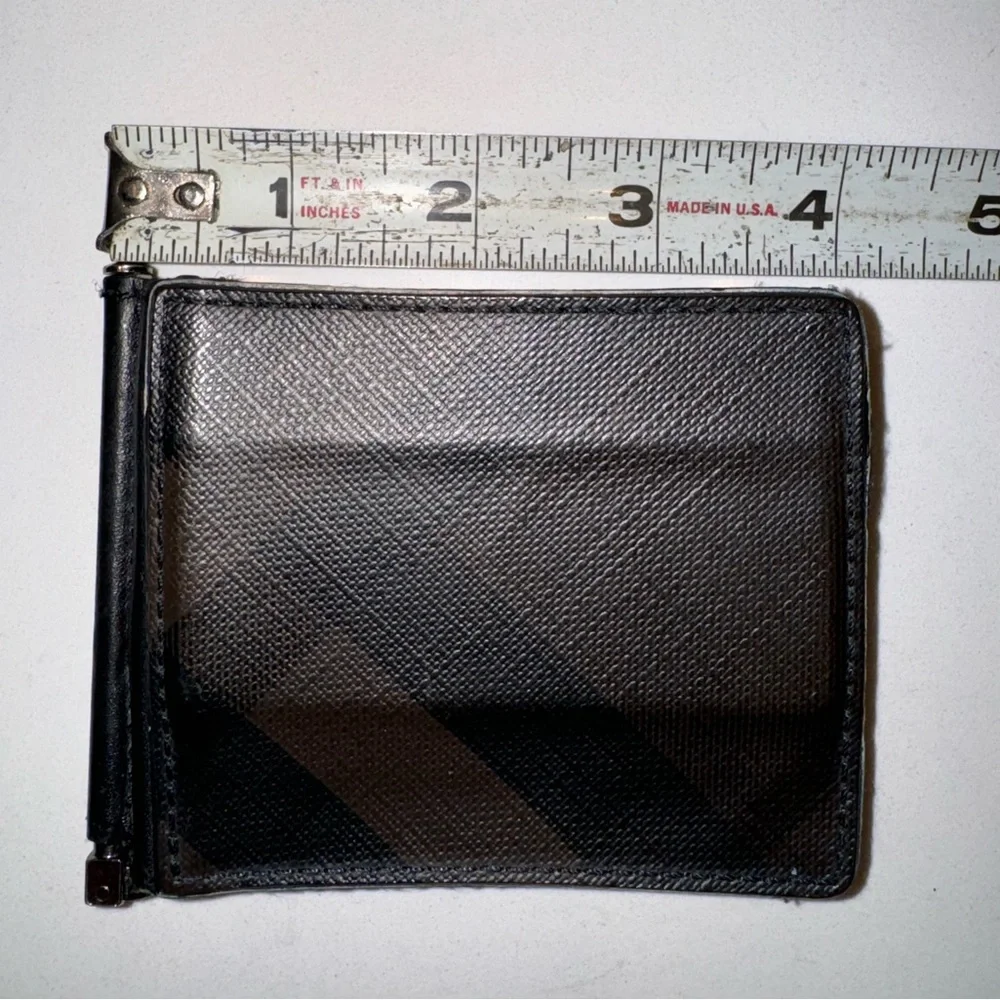 Burberry check print mens thin clip wallet